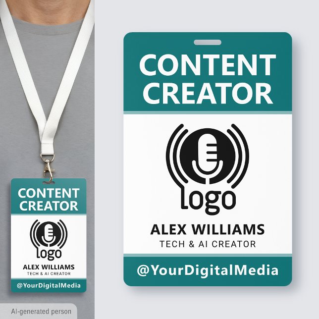 Media ID Pass Logo Content Creator Teal Security Badge (Creator Uploaded)