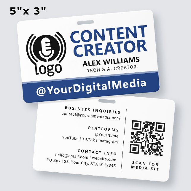 Media ID Pass Logo Tag Navy Security Badge (Creator Uploaded)