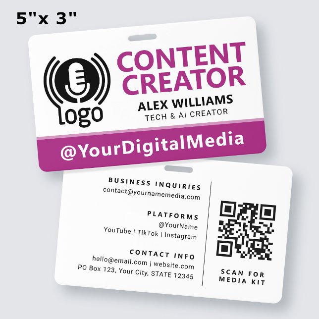 Media ID Pass Logo Tag Pink Security Badge (Creator Uploaded)