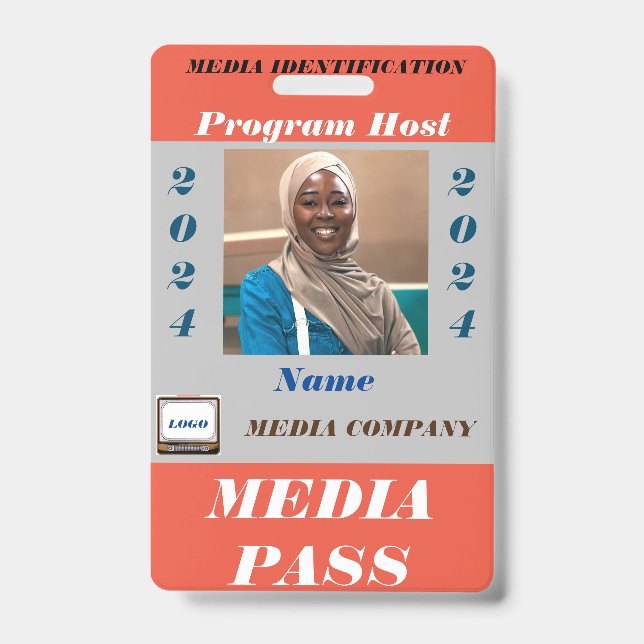 Media Pass ID Badge (Front)