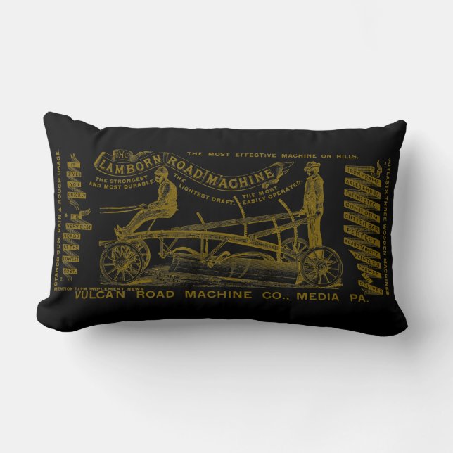 MEDIA PENNSYLVANIA OPERATING ENGINEER 1889 MACHINE LUMBAR CUSHION (Front)