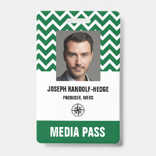 MEDIA SECURITY PASS - Photo I.D. Badge ID Badge