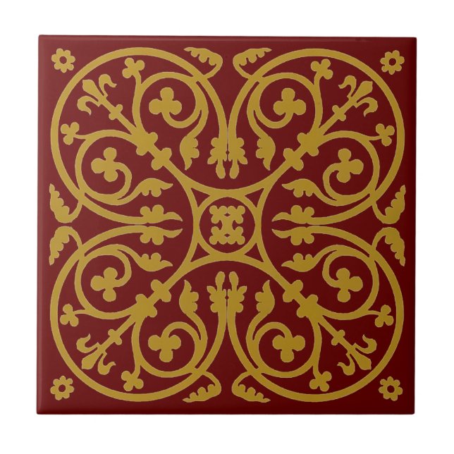 Mediaeval 13th Century Pattern Tile (Front)