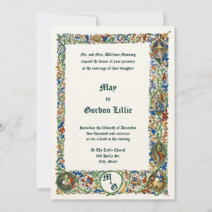 Mediaeval 1400's Illuminated Wedding Invitation