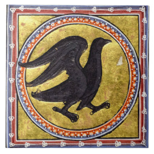 Mediaeval Aberdeen Bestiary Woodpecker Ceramic Til Tile