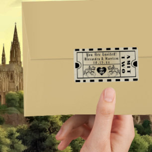 Mediaeval Admit One Save the Date  Label