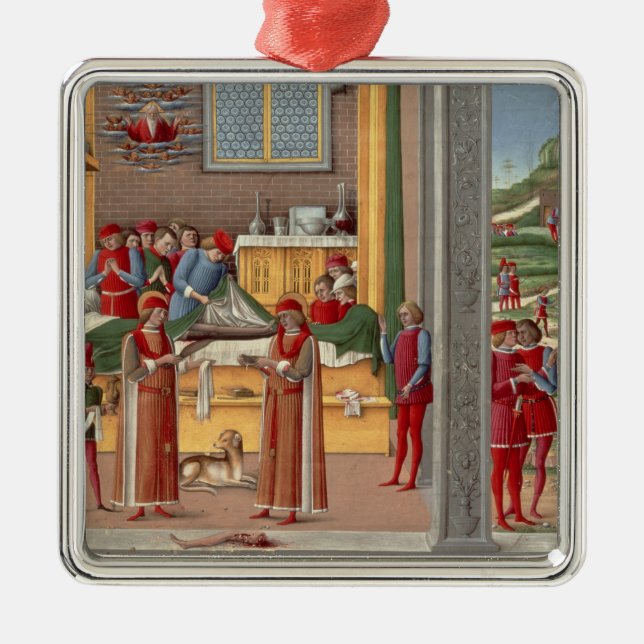 Mediaeval amputation scene metal tree decoration (Front)
