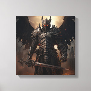 Mediaeval Angel Warrior - Stretched Canvas Print