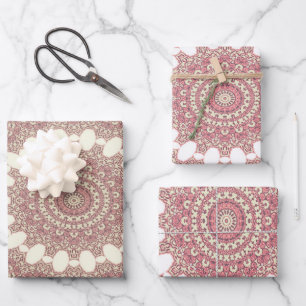 Mediaeval Arabesque Style Symmetrical Pattern Wrap Wrapping Paper Sheet