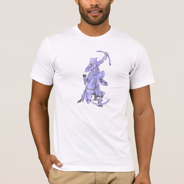 Mediaeval Archer and Crossbowman - Blue T-Shirt (Front)