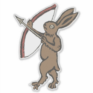 Mediaeval Archer Rabbit Custom-Cut Vinyl Sticker