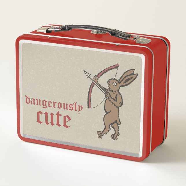 Mediaeval Archer Rabbit Metal Lunchbox (Back)