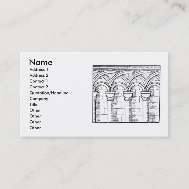 Mediaeval Architecture Business Card (Front)