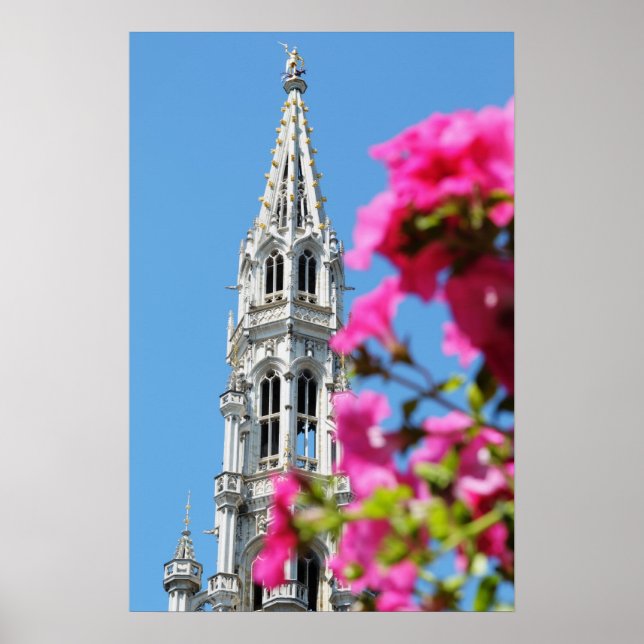 Mediaeval architecture of Grand Place in Brussels Poster (Front)
