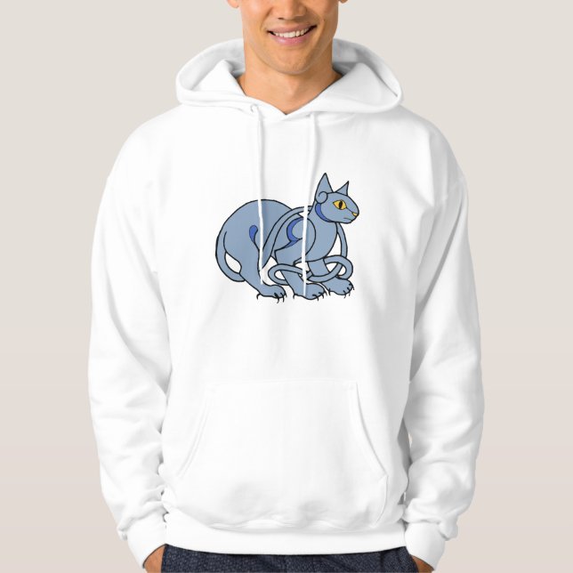 Mediaeval Art Celtic Knot Blue Cat Hoodie (Front)
