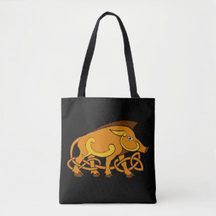 Mediaeval Art Celtic Knot Wild Boar Tote Bag