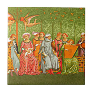 Mediaeval Art - Le Songe de la Vie by Orcagna Tile