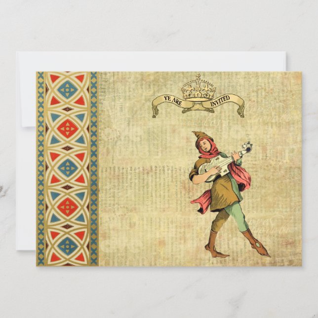 Mediaeval Bard Wedding Invites (Front)