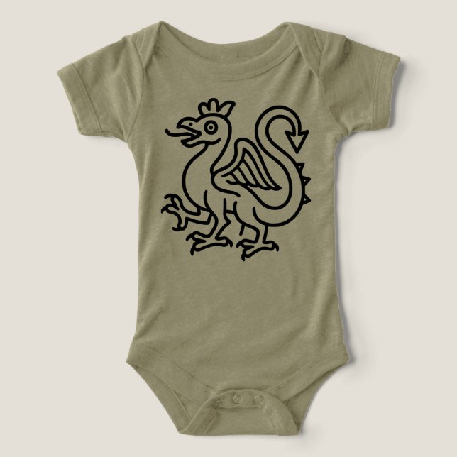 Mediaeval Basilisk Sigil Fantasy Heraldry Mythical (Design Front)