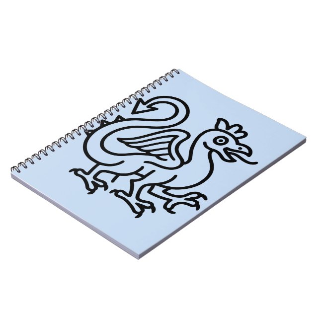 Mediaeval Basilisk Sigil Fantasy Heraldry Mythical Notebook (Left Side)