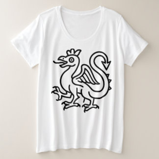 Mediaeval Basilisk Sigil Fantasy Heraldry Mythical Plus Size T-Shirt