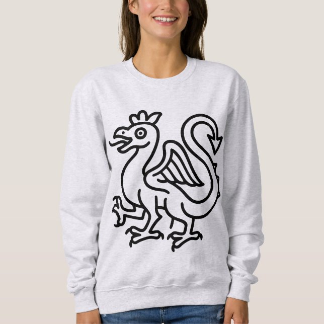 Mediaeval Basilisk Sigil Fantasy Heraldry Mythical Sweatshirt (Front)