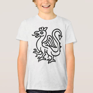 Mediaeval Basilisk Sigil Fantasy Heraldry Mythical Tri-Blend Shirt