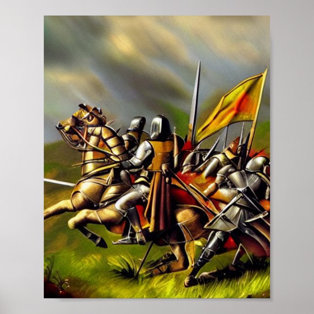 Mediaeval Battlefield AI Digital Art Poster #04 (Front)