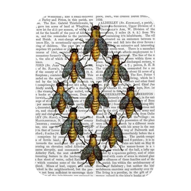 Mediaeval Bees 2 Magnet (Vertical)