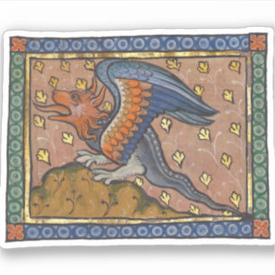 Mediaeval Bestiary Dragon c. 1270