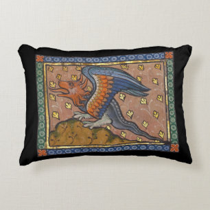 Mediaeval Bestiary Dragon c. 1270 Decorative Cushion