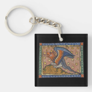 Mediaeval Bestiary Dragon c. 1270 Key Ring