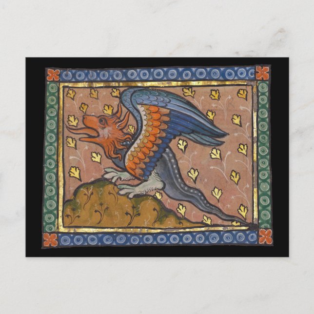 Mediaeval Bestiary Dragon c. 1270 Postcard (Front)