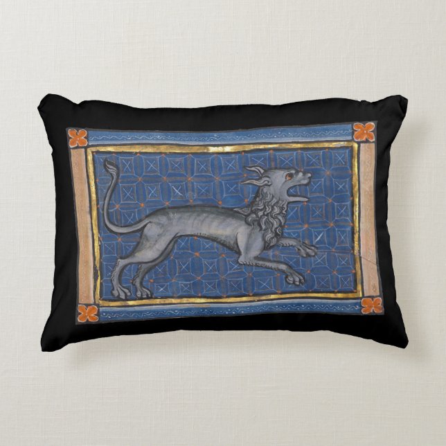 Mediaeval Bestiary Hyena c. 1270 Decorative Cushion (Front)