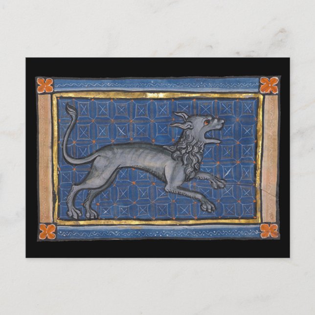Mediaeval Bestiary Hyena c. 1270 Postcard (Front)