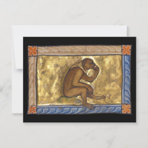 Mediaeval Bestiary Monkey c. 1270 Postcard