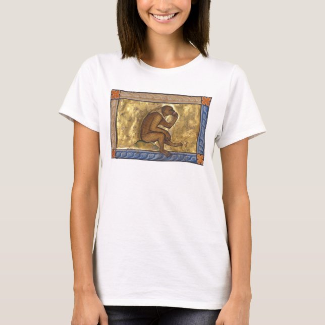Mediaeval Bestiary Monkey c. 1270 T-Shirt (Front)