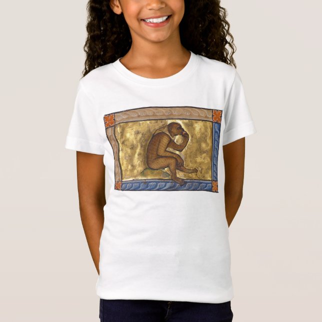 Mediaeval Bestiary Monkey c. 1270 T-Shirt (Front)