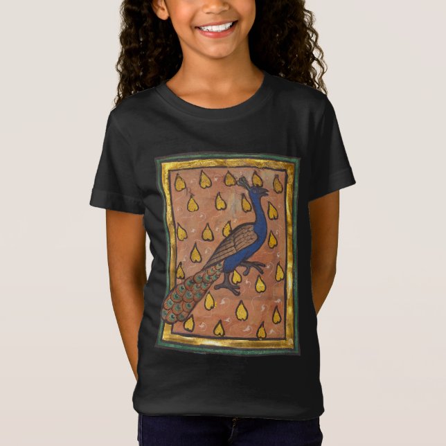 Mediaeval Bestiary Peacock c. 1270 T-Shirt (Front)