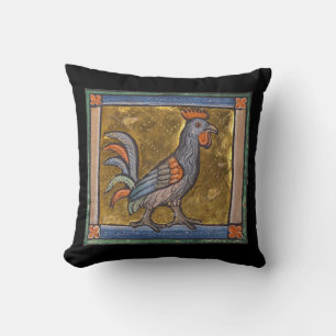 Mediaeval Bestiary Rooster c. 1270 Cushion