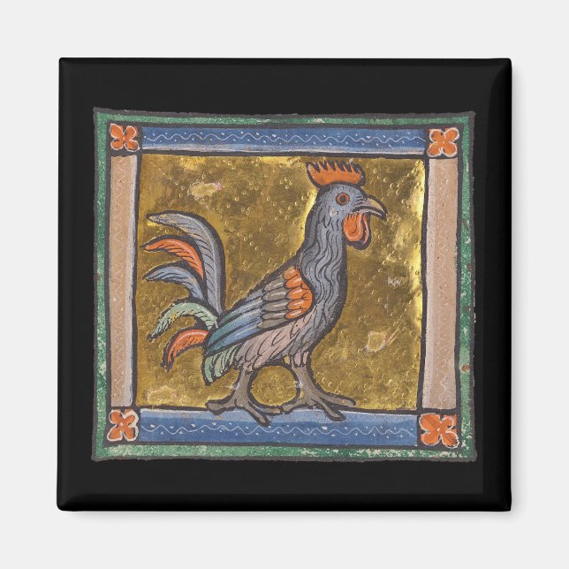 Mediaeval Bestiary Rooster c. 1270 Magnet (Front)