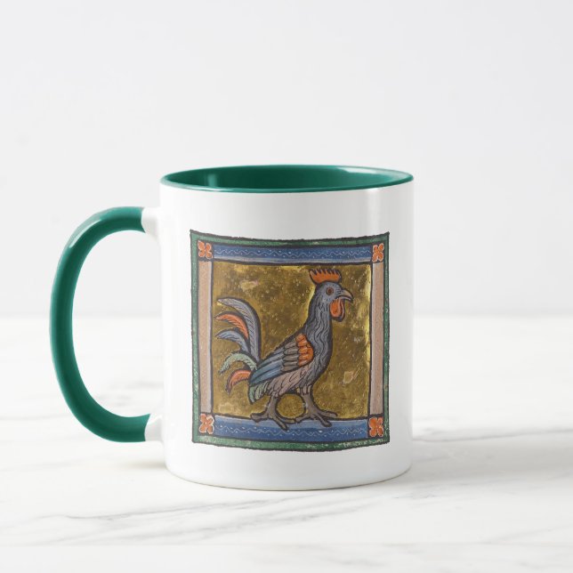 Mediaeval Bestiary Rooster c. 1270 Mug (Left)
