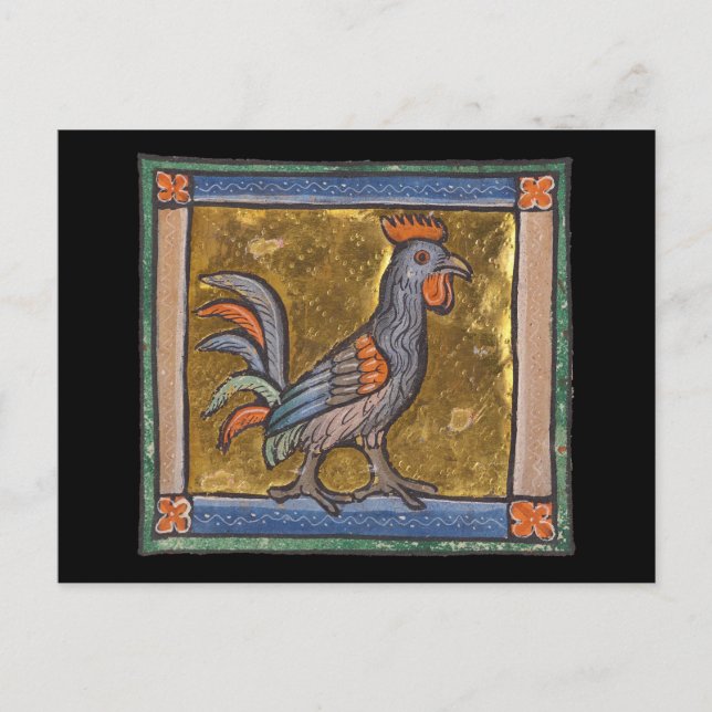 Mediaeval Bestiary Rooster c. 1270 Postcard (Front)