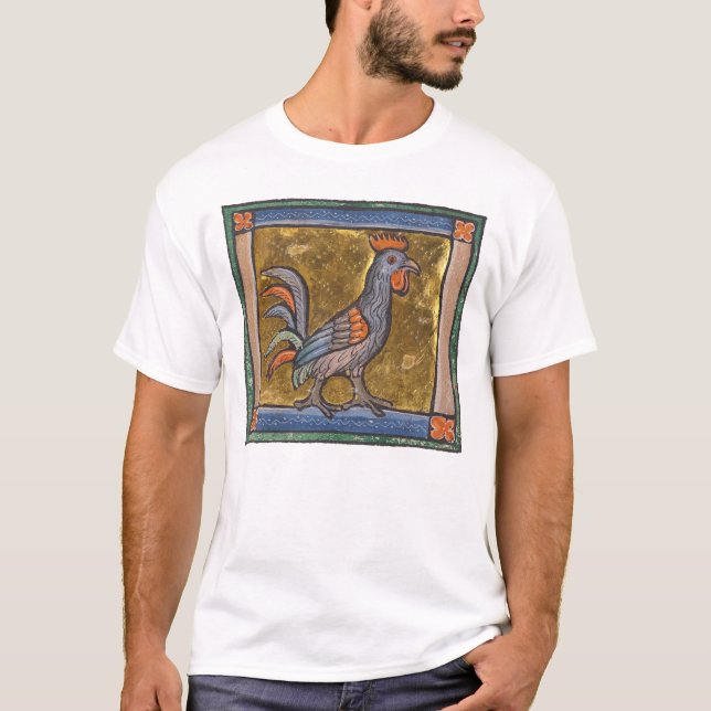 Mediaeval Bestiary Rooster c. 1270 T-Shirt (Front)
