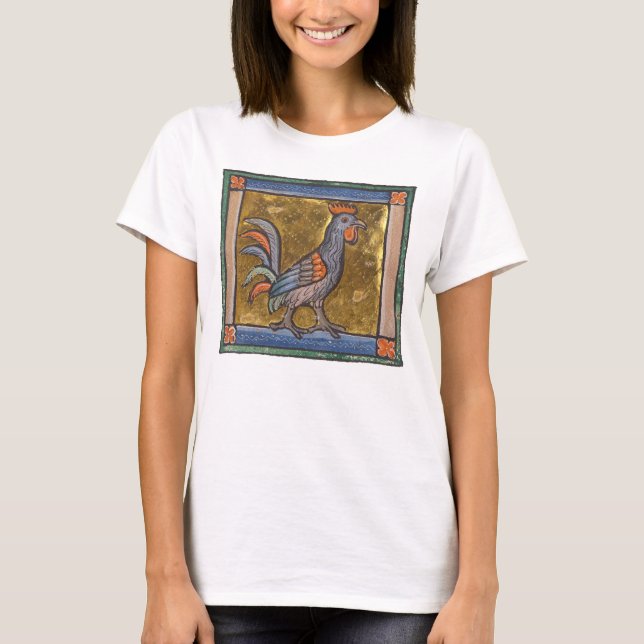 Mediaeval Bestiary Rooster c. 1270 T-Shirt (Front)