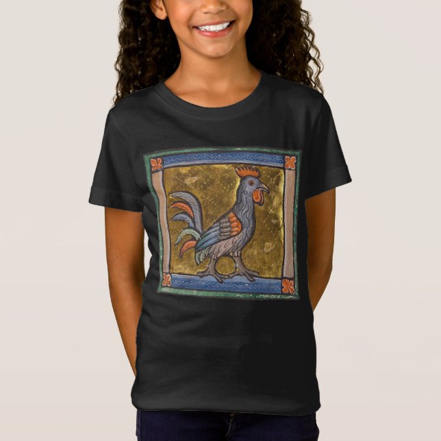 Mediaeval Bestiary Rooster c. 1270 T-Shirt (Front)