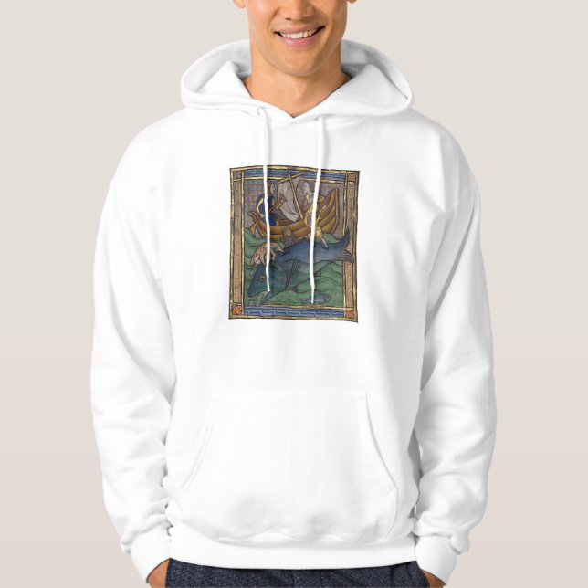 Mediaeval Bestiary Whale c. 1270 Hoodie (Front)