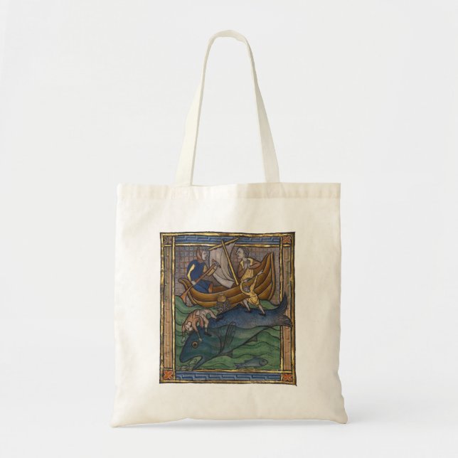 Mediaeval Bestiary Whale c. 1270 Tote Bag (Front)