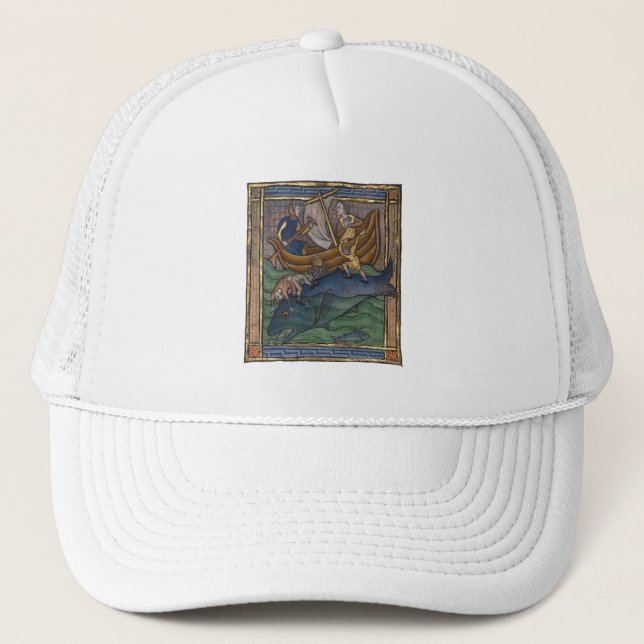 Mediaeval Bestiary Whale c. 1270 Trucker Hat (Front)