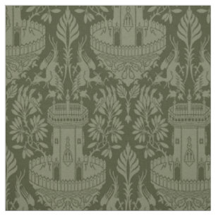 Mediaeval Birds and Fountains Fabric